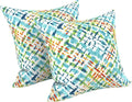 LVTXIII Outdoor/Indoor Throw Pillows, Decorative Throw Pillows with Inserts, 18"x18" Square Pillows for Bed, Couch, Sofa and Patio Furniture, Set of 2, Acapa Opal Geometric