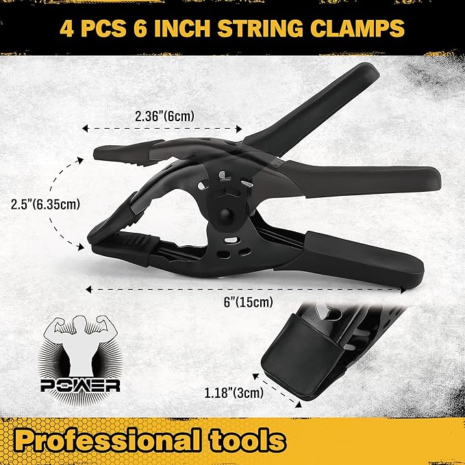 8-Piece Clamps for Woodworking - 4 Pcs 6 inch Bar Clamps, 4 Pcs Heavy Duty Metal Spring Clamps, Bar Clamps with 150 LBS Load Limit, Quick Release Triggers