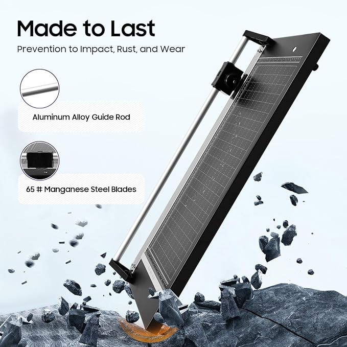 24 Inch Manual Rotary Paper Cutter, Rolling Cutter Precision Rotary Paper Trimmer Cutting Thickness 0.04 Inch for Photo Paper and Office Paper 31.29 x 14.17 x 4.13 Inch