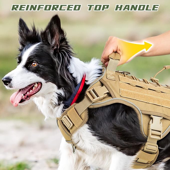 WINGOIN Tactical Dog Harness for Large Dogs,Heavy Duty No Pull Dog Harness | with Handle,Adjustable Reflective,Military K9 Style,Big Size Dog Vest,for German Shepherd,for Walking Training Hunting