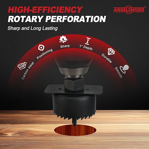 ANGELSWORD Hole Saw Set 24 PCS Hole Saw Kit, Hole Saw Drill Bit Kit, 3/4"-6" (19-152mm) 14 PCS Saw Blades, for Drywall, Soft Wood, Plywood, Plastic, PVC