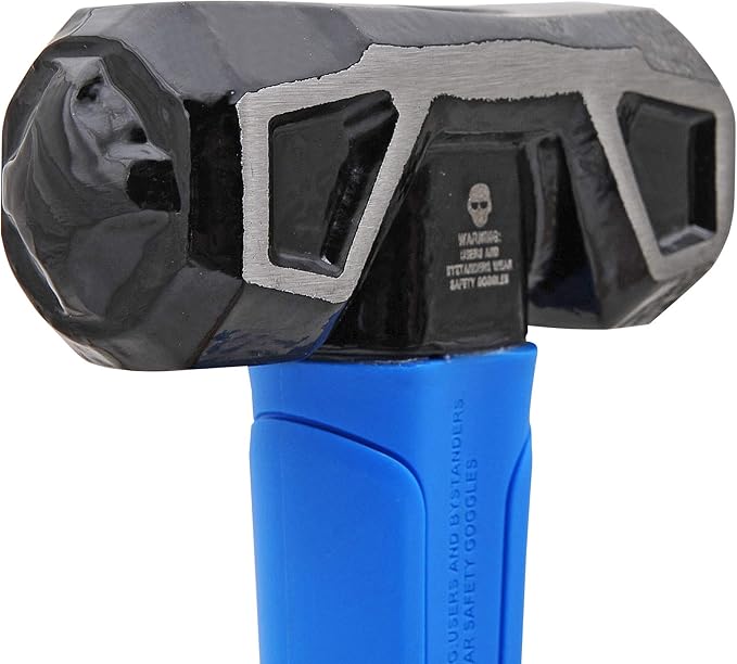 REAL STEEL Sledge Hammer, 3lb Drilling Club Hammer for Striking Rubber Grip Forged Jacketed Graphite 0508