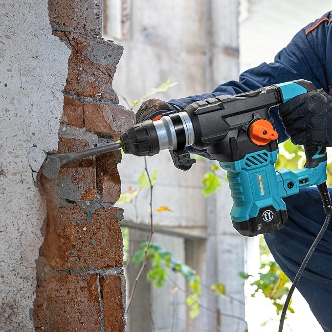 Berserker 1-1/4" SDS-Plus Heavy Duty Rotary Hammer Drill for Concrete 32MB | 1500W 12.5 Amp 4 Functions 12 lb. Corded Electric Variable-Speed Safety Clutch Vibration Control Demolition Rotomartillo
