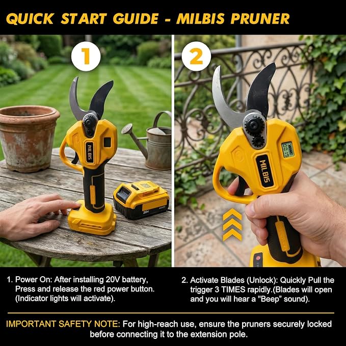 4-in-1 Cordless Pole Saw & Electric Pruning Shears for DeWalt 20V Battery, 8 Inch Brushless Mini Chainsaw with Extension Pole, 15 Ft Reach, Auto Oiling, for Tree Trimmer Branch Cutter(NO Battery)