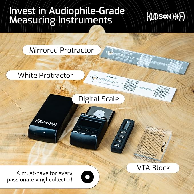 Turntable Phonograph LP Phono Cartridge Stylus Alignment Protractor Tool – Mirrored (VTA Sold Separately)