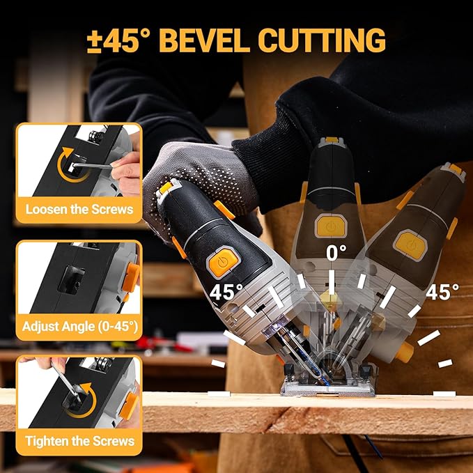 6.7-Amp Jig Saw Corded: Electric Jigsaw Tool Power Jig Saws for Wood Cutter with 6 Variable Speed Up to 3000 SPM, 4 Orbital Settings, LED Light & ±45° Bevel Cutting, Tool-Free Blade Change