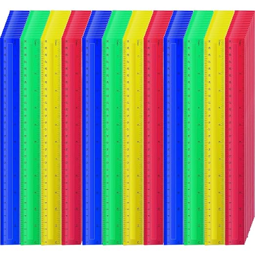 360 Pcs 12 Inch Plastic Rulers Bulk Kid Ruler for School Back to School Supplies, Flexible Assorted Color Ruler with Centimeters and Inches for Students School Education (360)
