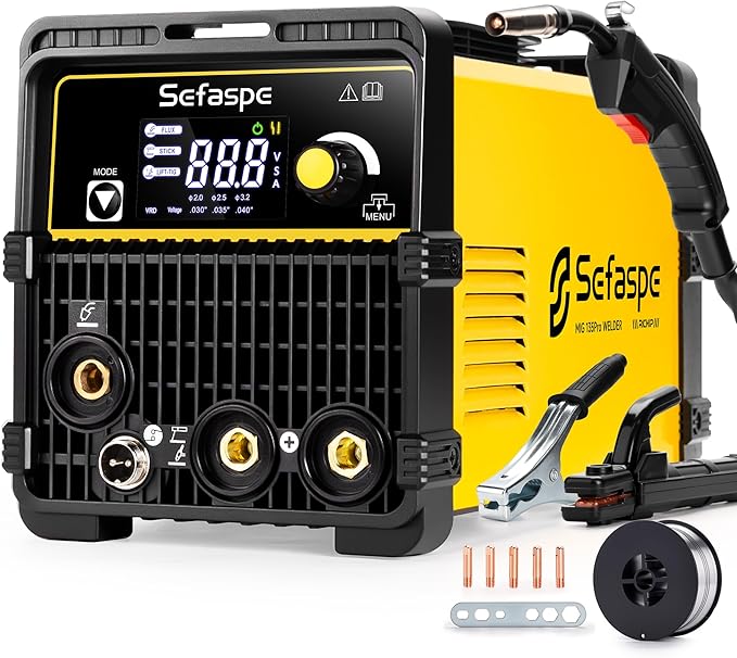 135Amp MIG Welder, 2026 Newest [Large LED Display] 3-in-1 Flux Core Gasless MIG/Stick/Lift TIG 110V Welding Machine, Smart Synergy Control, VRD Safety, Portable for Home DIY & Repair