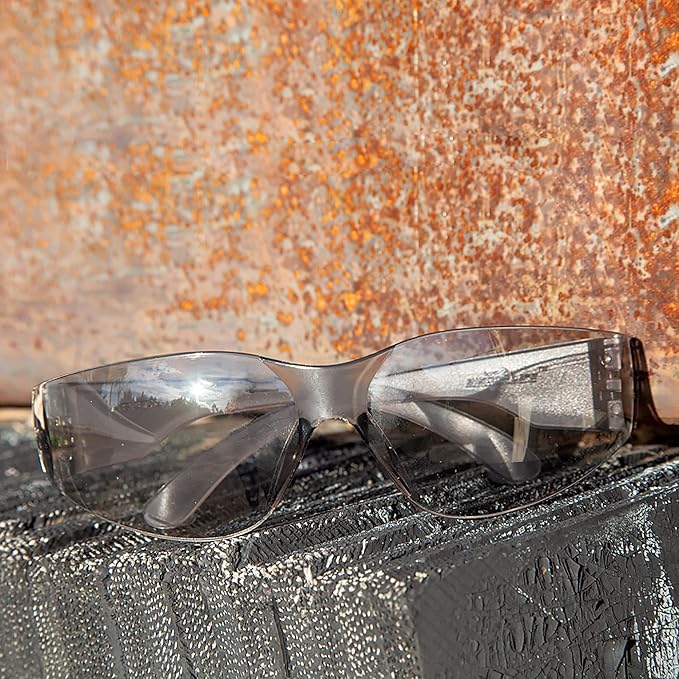 BISON LIFE Clear Safety Glasses – ANSI Z87.1 Scratch & Impact Resistant Wrap Around Eye Protection Goggles for Men & Women
