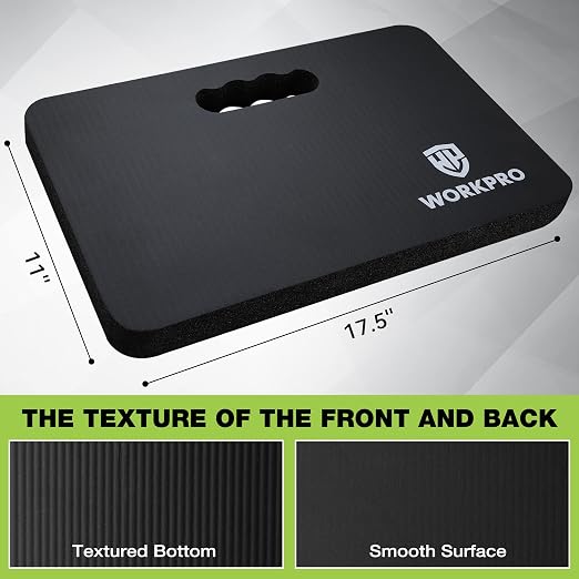 WORKPRO Extra Thick Kneeling Pad, 2-Pack, Soft NBR Foam Cushioning for Knee, Large Foam Kneeler Mat for Gardening, Bathing Baby, Exercise, Workout Supplies, 17.5 x 11 x 1.5 in, Black