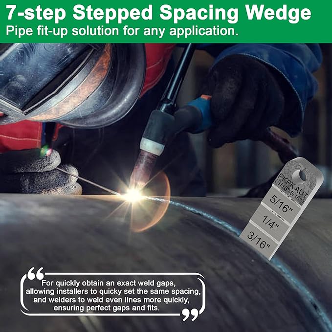 2Pcs 2130 Small Pipe Spacer Wedge Stepped Guage (3/4" x 4"), Fit for Pipe Spacing Welding, Stepped Flange Wedge with Lanyard Hole Pipefitter Tools