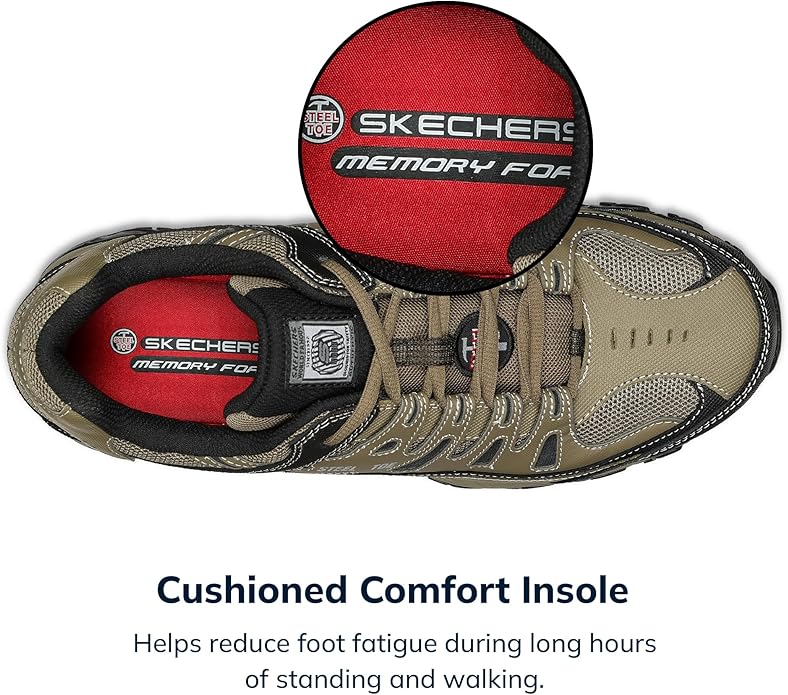 Skechers Men's Cankton Steel Toe Construction Shoe - Electrical Hazard Rated, Memory Foam