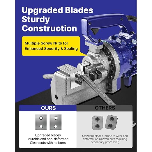 Happybuy Electric Hydraulic Rebar Cutter 1700W RC-25 110V - Portable, Cuts #8 4-25mm Rebar in 5 Seconds, with Stainless Steel Carry Case