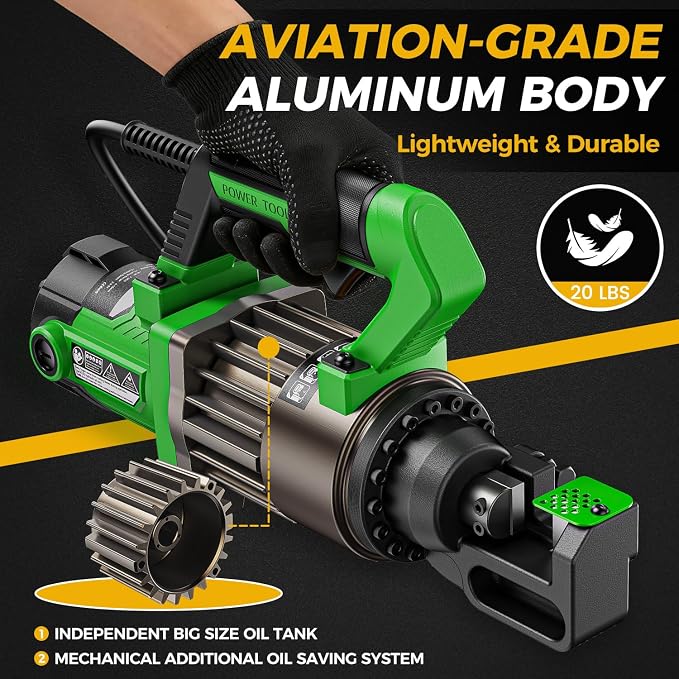 Anbull 1300W Electric Hydraulic Rebar Cutter, Cutting up to 3/4 Inch 4-20mm #6 Rebar, with Replaceable Jaw Blades, Cutting Speed 2.5-3S (1300W EC-20)