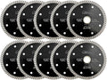 SHDIATOOL Super Thin Diamond Turbo Blade 10PCS 4-Inch Cutting Disc Saw Blade for Porcelain Ceramic Tile Granite Dia 105mm
