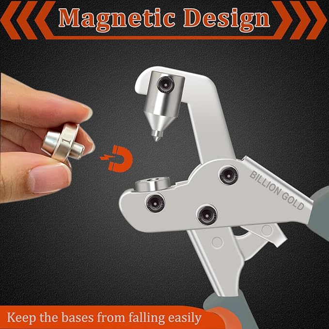 Snap Fastener Tool, BILLION GOLD Canvas Snap Kit, Heavy-Duty Snaps Tool for Boat Covers, Canvas, Leather, Tarps - 20 Sets Snap Buttons