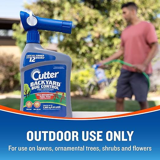 Cutter Backyard Bug Control Spray Concentrate, Mosquito Repellent, Kills Mosquitoes, Fleas & Listed Ants, 32 fl Ounce