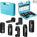 DURATECH 7PCS O2 Oxygen Sensor & Oil Pressure Socket Set, 1/2" 3/8" Drive x 22mm (7/8") 27mm 29mm Oxygen Socket Wrench, O2 Sensor Remover Removal Tool