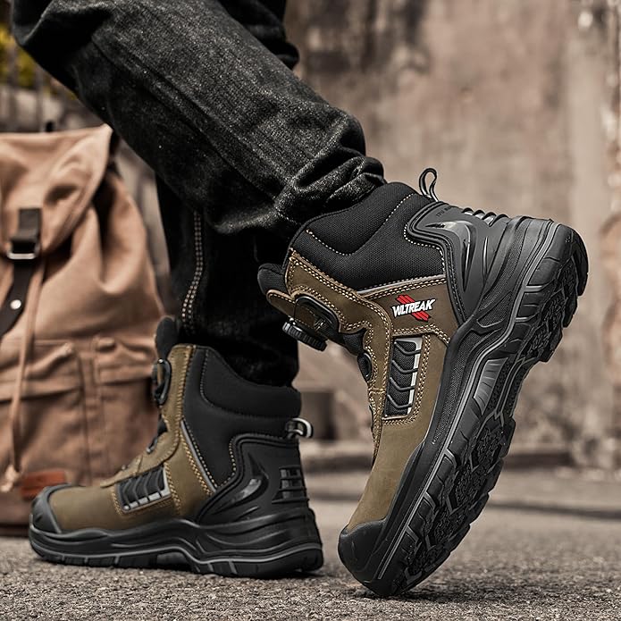 Composite Toe Work Boots for Men and Women – Exceeds Steel Toe Protection, Quick Fit System, Kevlar Puncture-Resistant Midsole, S3 HRO Certified, Heat-Resistant, Waterproof, Rubber Slip-Resistant Outsole, Safety Shoes for Industrial & Welding Use