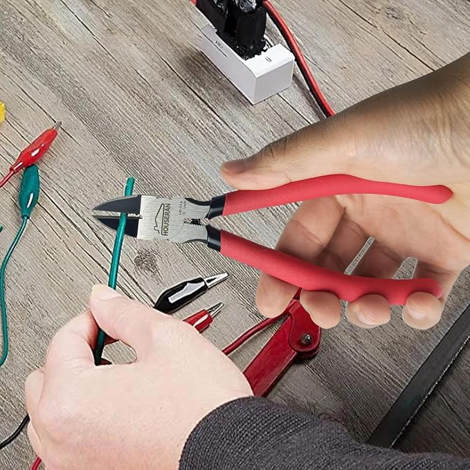 8 PCS Pliers Set with Case for DIY & Home Use | 10” Slip Joint, 8.3” Long Nose, 8.3” Linesman, 7.5” Diagonal, 6” Flush Cutter, 5” Long Nose, 5” Cutter, 25mm Rubber Mallet