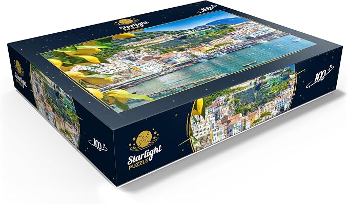 MyPuzzle Panoramic View of Beautiful Amalfi On Hills Leading Down to The Coast, Campania, Italy - Premium 100 Piece Jigsaw Puzzle for Adults