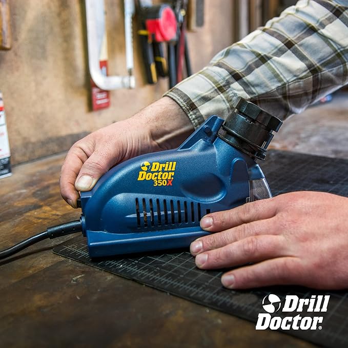 Drill Doctor DD350X Drill Bit Sharpener - 3/32" to 1/2" - Electric Sharpener - High Speed & Portable - for Steel, Masonry, Carbide & Tin-Coated Bits