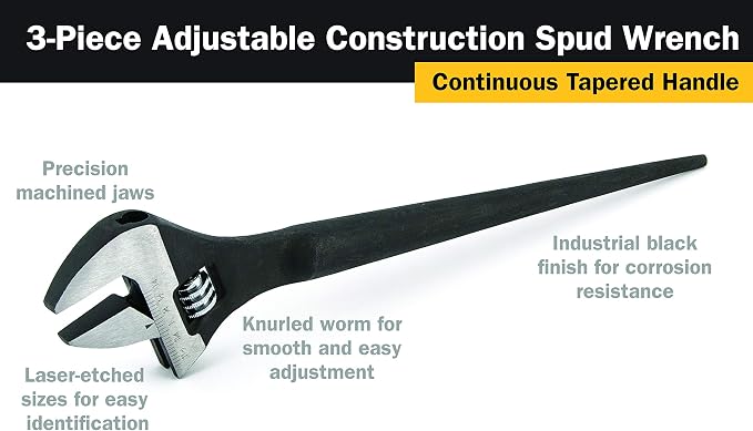 Titan 223 Adjustable Construction Spud Wrench, 3-Pc Set