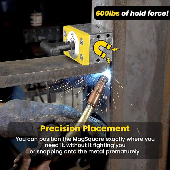 Magswitch MagSquare 600 Magnetic Welding Square Base Clamp Holder for Welding Kit, Tools, Supplies and Accessories, Magnet Switch with On/Off Capabilities, 600 lb Holding Force