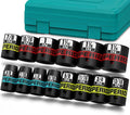 14 Piece 1/2" Drive Impact Socket Set, 3/8" - 1-1/4" Shallow Socket, SAE, 6 Point, CR-V, Automotive Maintenance, Machinery Manufacturing