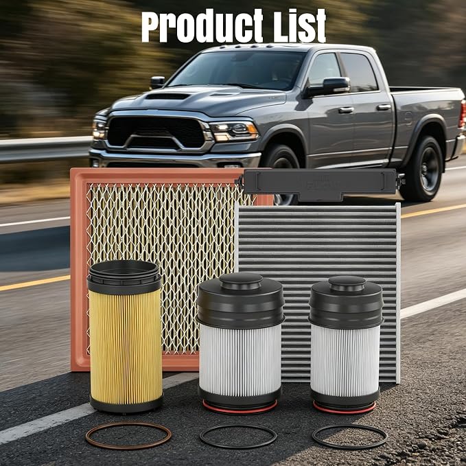 2025-2026 6.7 Cummins Fuel Filter and Oil Filter Kit, 6 Piece Set | Fits 2025+ Ram 2500/3500/4500/5500 Turbo Diesel, Replaces 68677800AA, 68677810AA, 68645327AA, 68548579AA