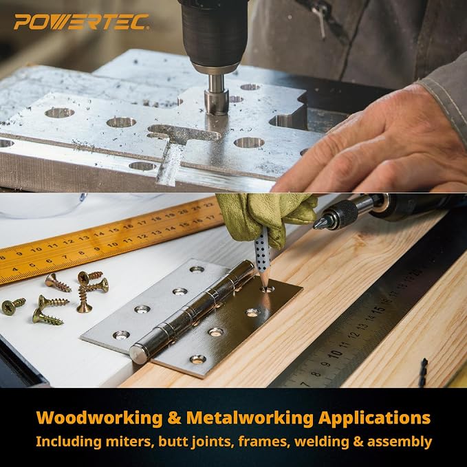 POWERTEC 71774-P2 180° Variable Screw Clamp, Quick-Acting Swivel, Fits 3/4" Bench Dog Holes, Woodworking Clamps Series - 2 Pack