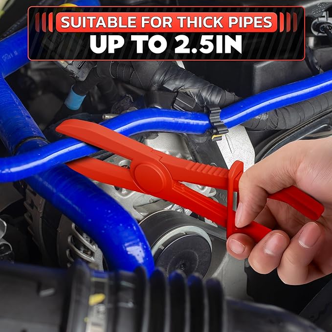 Coolant Hose Pinch Off Pliers Set – 6Pcs Nylon Clamp Tools for Fuel & Brake Lines – Non-Conductive Hose Locking Pliers for Automotive Repairs – Rust-Proof with Secure Lock Buckle & Anti-Slip Handles