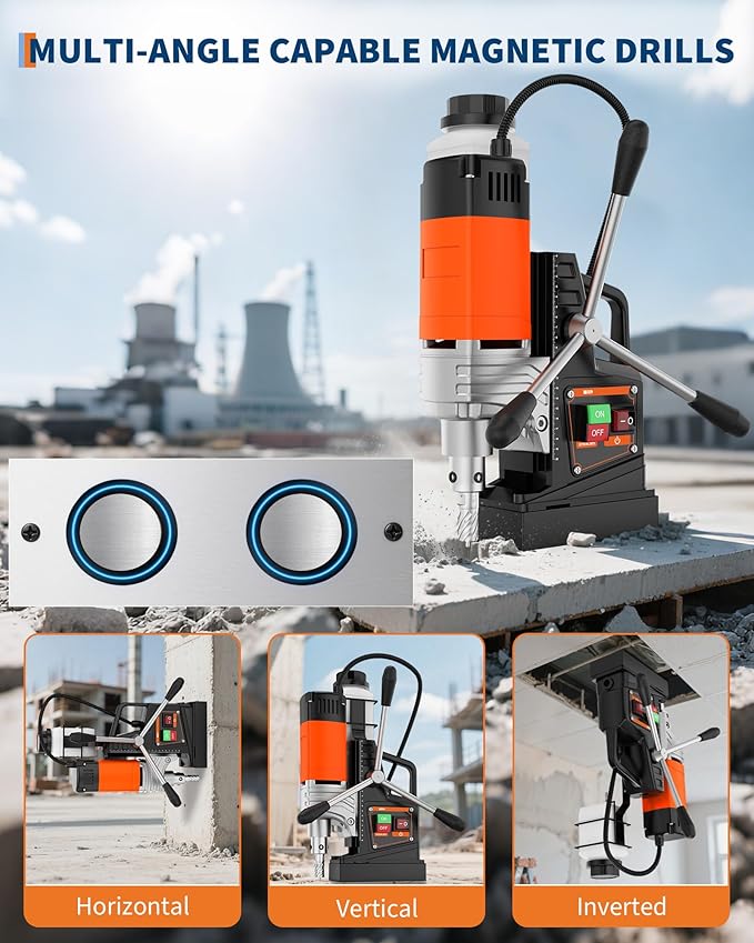 Garvee Magnetic Drill, 1750W 2" Boring Diameter, 2922lbf Power Portable Magnetic Drill, 810 PRM, Electric Drilling Machine for Metal Surface, Industrial and Home Improvement