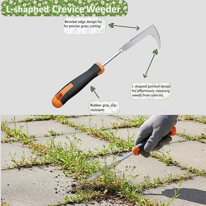 Weed Puller Tool, portable garden tool, Four-Tined Weeding Tool, Uprooting Weeding Tools, Crevice Weeder, Backyard Farming Weeding ，Weeding Equipment for Outdoor Camping ，Weed Removal Tool (style3)