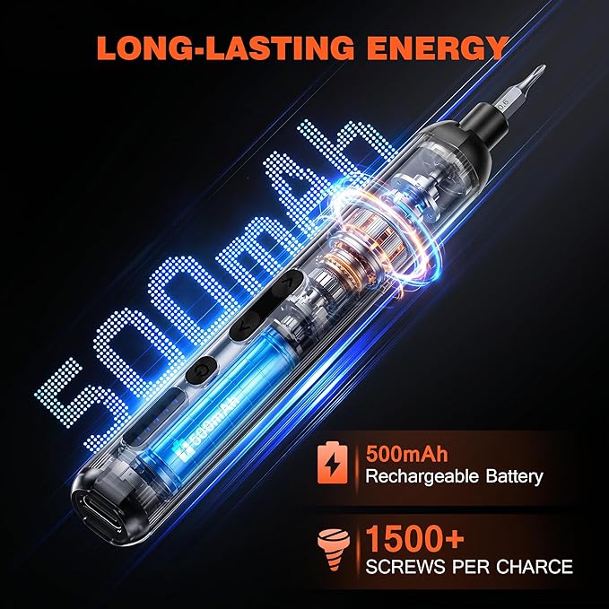 138-IN-1 Electric Screwdriver Set Cordless, Rechargeable Screw Driver with LED Light, 120 Precision Bits, Magnetic Storage Professional Home Repair Tool Kit for Electronics, Camera, Watch, PC RC, Gray