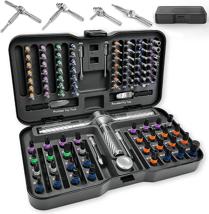 ViviDreamore 100 in1 Magnetic Ratcheting Screwdriver Set, 94 S2 Steel Bits, Storage Case for Computer, Drone, Furniture, Bicycle & DIY, Black