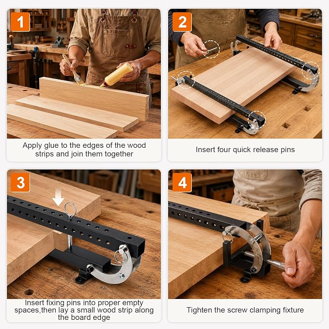 24" Panel Clamp 2 Pack, Parallel Panel Clamp with U-Shaped Blocks