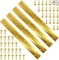 4 PCS 12 Inch Stainless Steel Piano Hinge Heavy Duty with 48pcs Screws for Cabinets Boat Marine Door DIY Woodworking Storage Box Hatche Furniture Hardware Golden