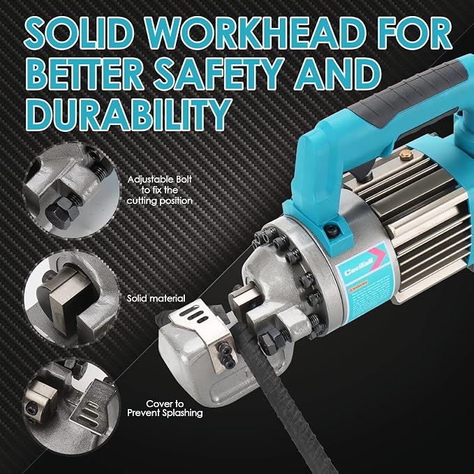 5/8 Inch Electric Hydraulic Rebar Cutter, Portable Rebar Cutter, Cutting up to 4-16mm #5 Rebar, Cutting Speed 1-1.5S 1000W RC16B (Blue)