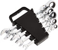 Amazon Basics 72-Tooth Ratcheting Combination Wrench Set, Chrome Vanadium Steel Flex Head, 5-Piece Metric, 180° Flexible