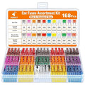 Car Fuses 168 Pcs, JOREST Assortment Kit, 114 Mini Blade Fuses Automotive + 54 Standard Auto Fuses + 1 Fuse Pullers – for Car/RV/Truck/Motorcycle/Boat (2Amp 3A 5A 7.5A 10A 15A 20A 25A 30A 35A 40A)