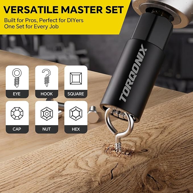 80 Pcs Magnetic Nut Driver Set & Impact Socket Set, Master S2/Cr-V Drill Sockets with Metric & SAE, 1/4" Hex Shank Bits, Extension Holder, Heavy-Duty Organizer Case, Tools Gift for Men
