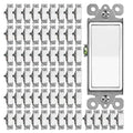 BESTTEN 60 Pack 3-Way Decorator Paddle Rocker Wall Light Switch, Single Pole or Three Way, 15A 120V/277V, On/Off Interrupter, UL Listed, White