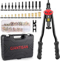 GIANTISAN Rivet Nut Tool Kit,16-Inch Rivnut Tool Kit with 12 Metric and SAE Mandrels, 176Pcs Rivet nut Assortment Kit, Designed for Labour Saving, Ideal for Automotive, Home and DIY Projects