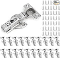 20 Pack 1/2'' Overlay Face Frame Soft Close Hidden Cabinet Hinges, 105 Degree 3D Adjustable Clip On Plate Concealed Kitchen Cupboard Door Hinges with Screws