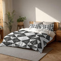 Batmerry Houndstooth Black White Twin Size 100% Cotton Duvet Cover Sets, Plaid Abstract Fashion Geometric Bedding Set with Zipper Closure Corner Ties, 3 Pieces (1 Cover + 2 Pillowcases No Comforter)
