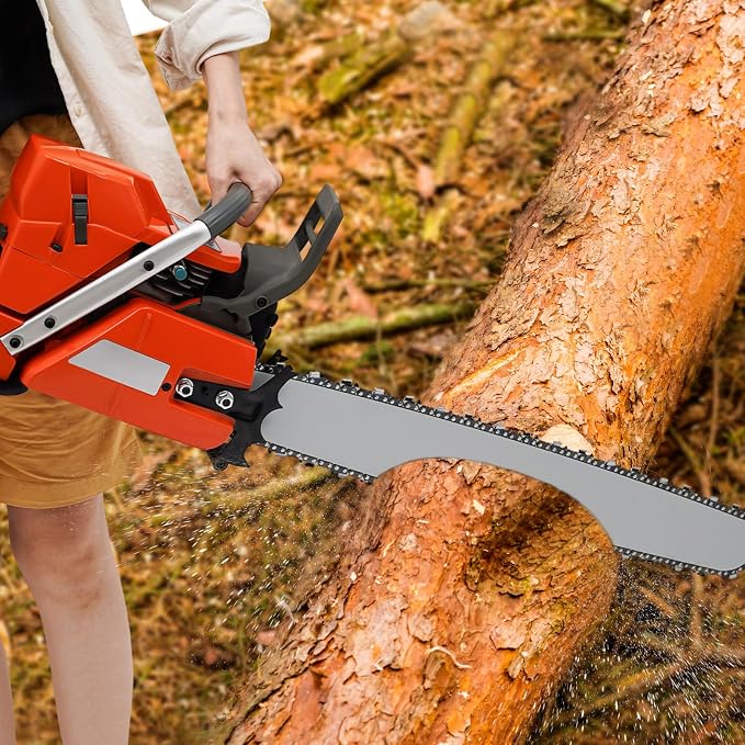 Gas Chainsaw 71CC 2-Stroke Gasoline Powered Chainsaw, 28 Inch Handheld Cordless Chain Saw with Air-cooled System, 10000Rpm 3.9Kw High Power Gas Chainsaw for Forest, Wood, Garden Farm Cutting Use