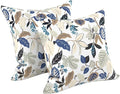 LVTXIII Outdoor/Indoor Throw Pillows, Decorative Throw Pillows with Inserts, 18"x18" Square Pillows for Bed, Couch, Sofa and Patio Furniture, Set of 2, Breeze Leaves Beige