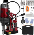 PrecisionAuto Portable Magnetic Drill Press – 1550W, 750RPM, 1.57" Boring Diameter, 13000N Holding Force, Adjustable Speed, Forward/Reverse, Twist Drill Adapter – Includes Coring Bits & Case, Heavy
