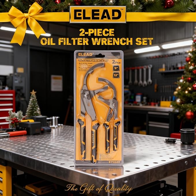 ELEAD Adjustable Oil Filter Wrench Set - 9" & 12" Pliers for Cars, Trucks, Motorcycles - Durable Carbon Steel, Ergonomic Grip, Easy Access Design